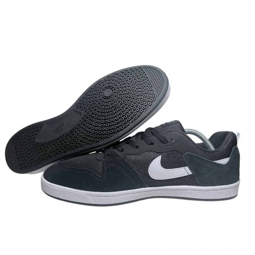 NEW Nike SB Men's Alleyoop Suede Skateboarding Shoe, Black/White/Black, 11.5